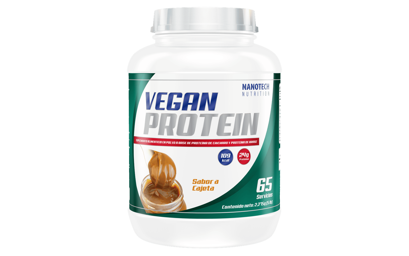 VEGAN PROTEIN 5lb 65 Servicios - Sabor Cajeta