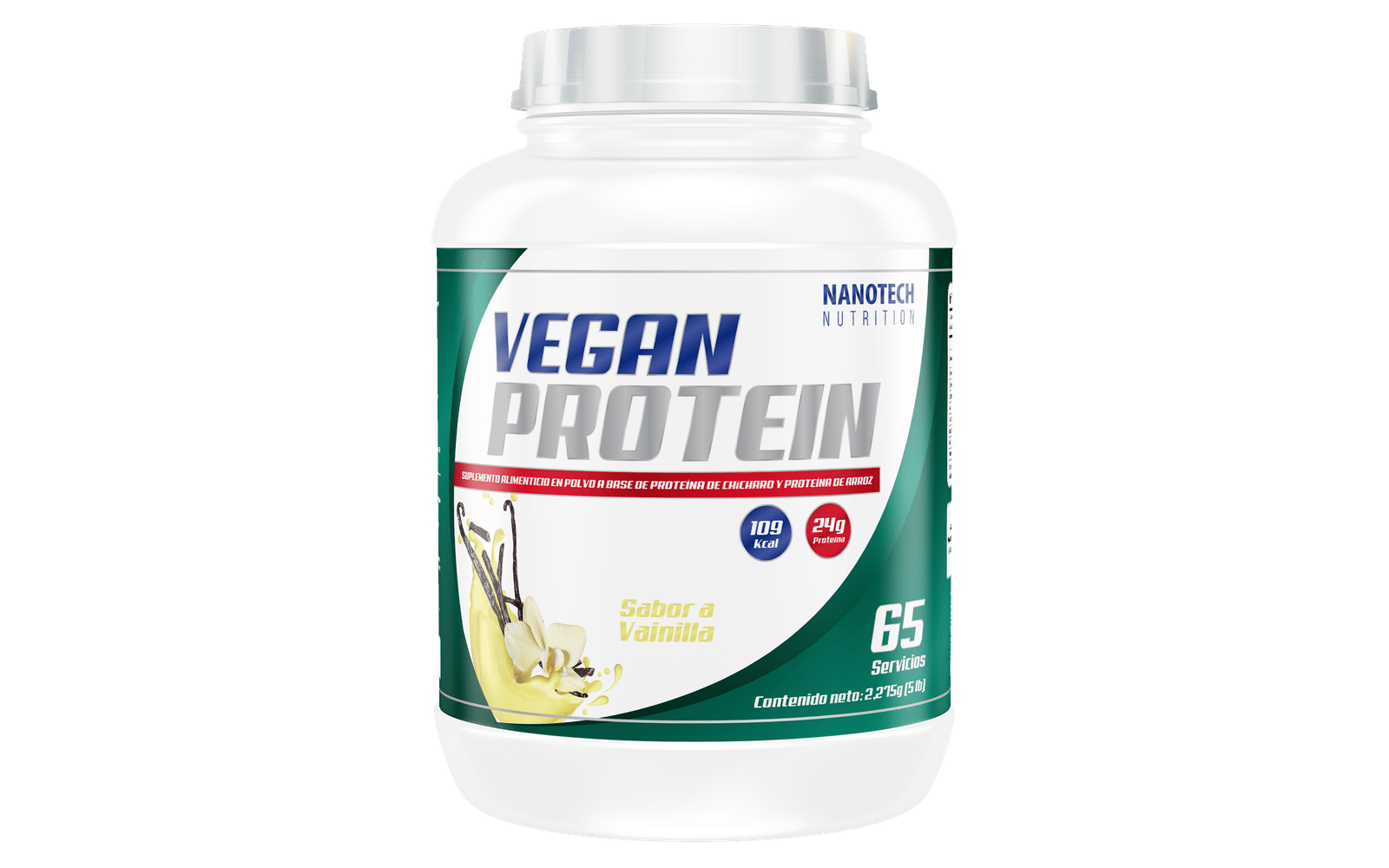VEGAN PROTEIN 5lb 65 Servicios - Sabor Vainilla