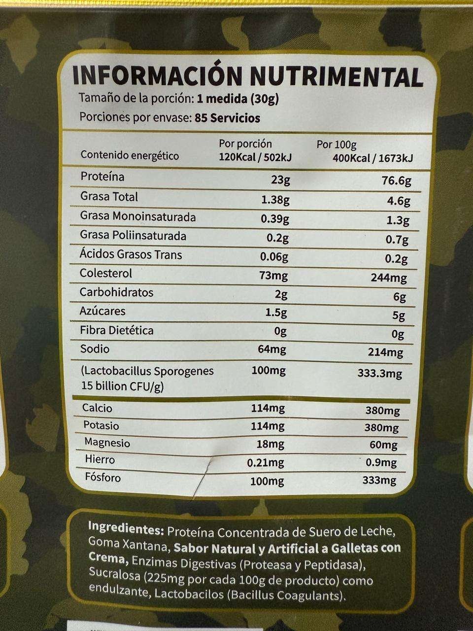 COMBAT WHEY PROTEIN 5.6LB - SABOR GALLETAS CON CREMA - Imagen 3